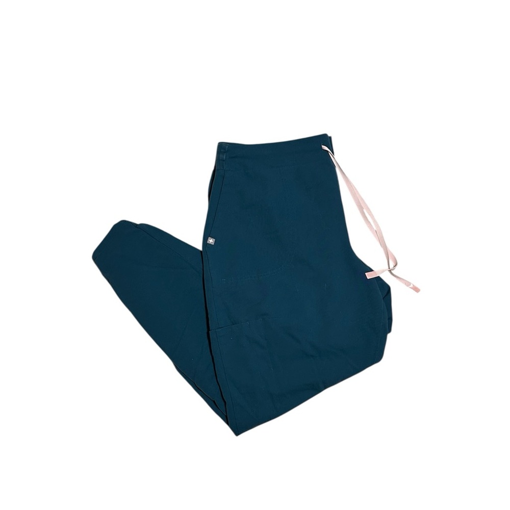 Figs High Waisted Zamora Caribbean Blue Jogger Scrub Pants, Size XL